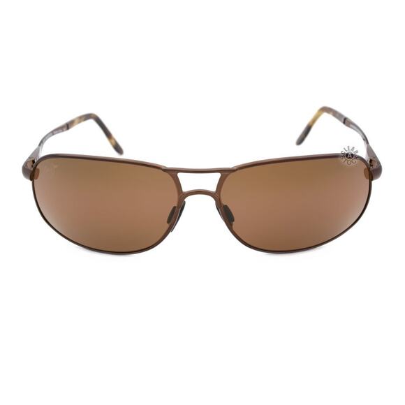 😎 Maui Jim Bayfront Aviator Sunglasses Gloss Brown HCL Bronze Polarized - Picture 1 of 12